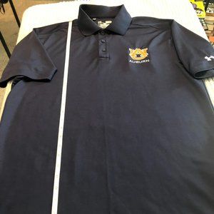 Mens Under Armour HEAT GEAR Auburn Tigers Embroidered Polo Medium LIKE NEW! Blue